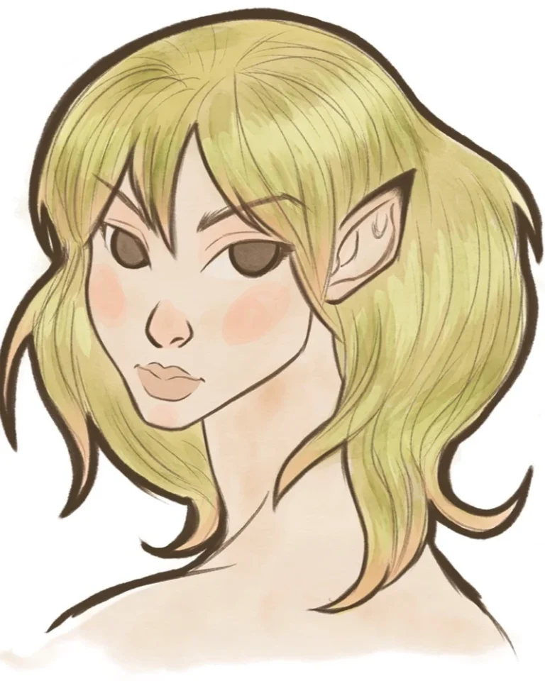 Elf portrait illustration by Sketch Smith
